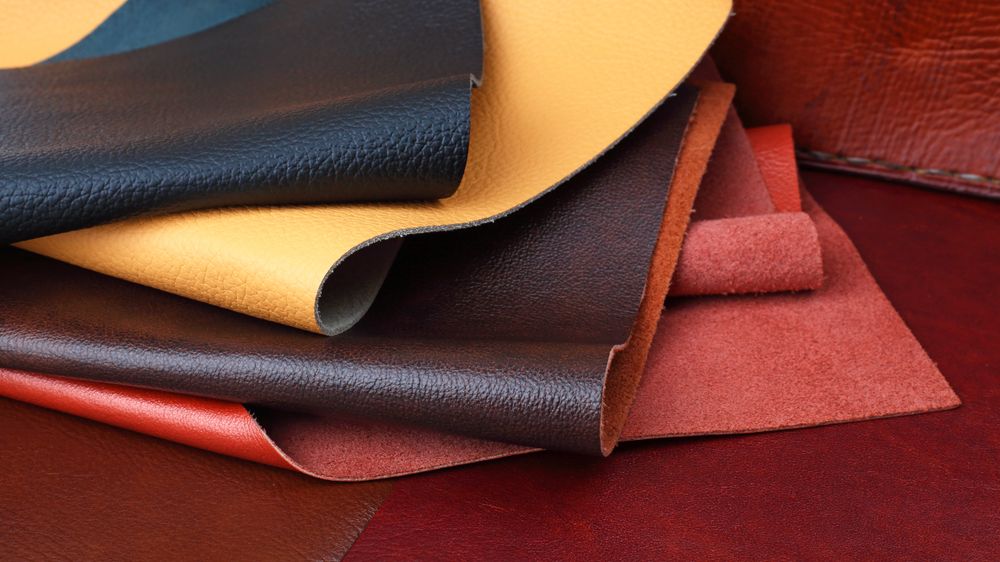 Different types of leather hides.