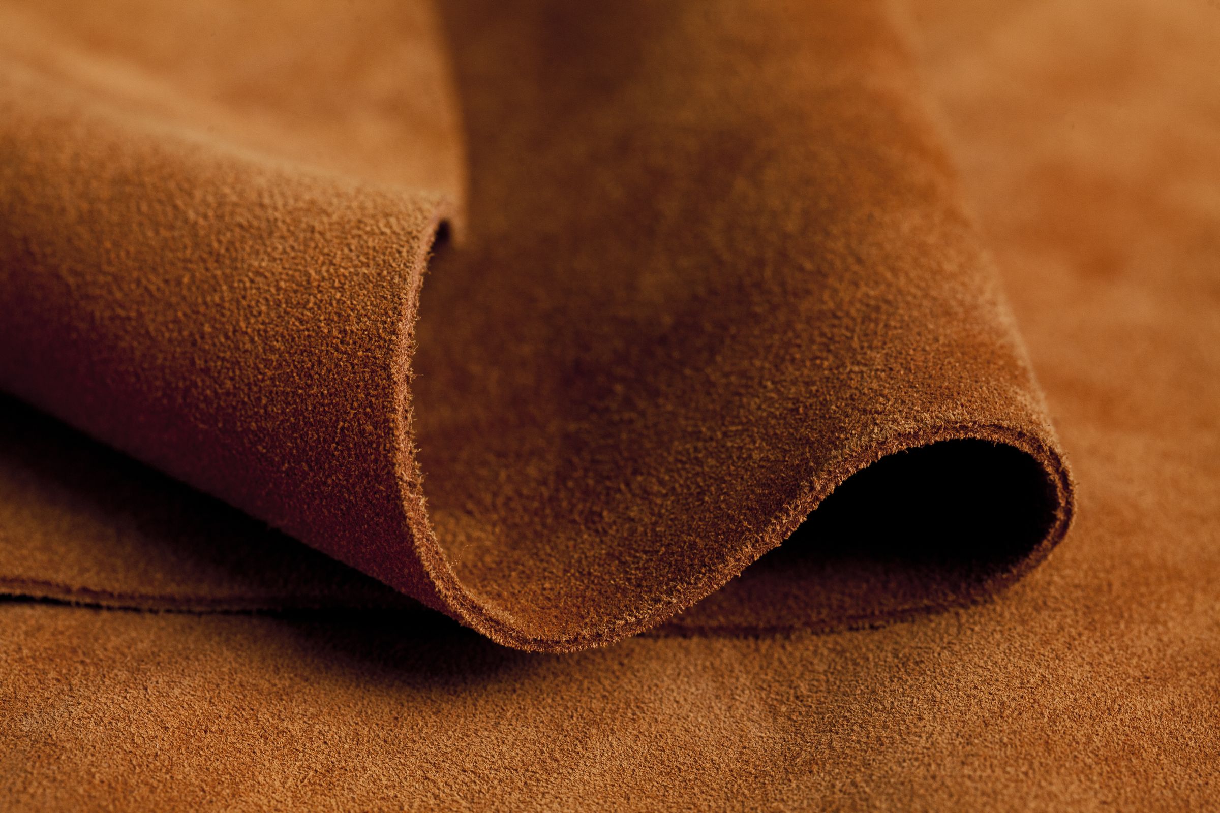 Tan calf suede hide
