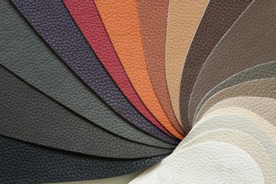 Grained leather swatch used for making men’s luxury sneakers.