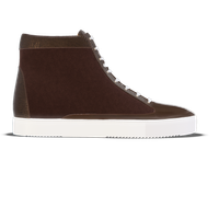 Montecosaro [W1] High-top in chocolate suede, chocolate smooth Baltimora calf & chocolate exotic effect calf