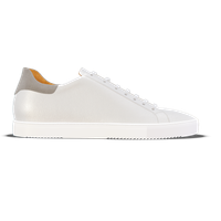 Fermo [W6] in white pebble grained calf & grey suede