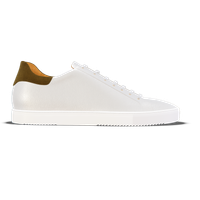 Fermo [W8] in white pebble grained calf & olive green suede