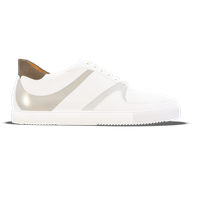Macerata [W3] in white patent calf, white pebble grained calf & pearl grey smooth Baltimora calf