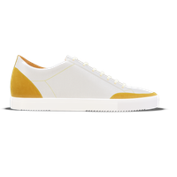 Altidona [W3] in white pebble grained calf & mustard suede