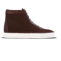 Montecosaro [W6] High-top in honey burnished calf & chocolate suede
