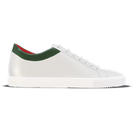 Porto [W4] in white & bottle green pebble grained calf
