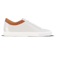 Porto [W6] in white pebble grained & tan alligator effect calf