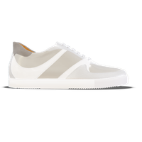Macerata [W4] in white pebble grained calf, white patent calf, pearl grey smooth Baltimora calf & grey suede