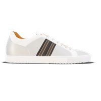 Recanati [W7] in white smooth Baltimora calf & white patent calf with canvas stripe detailing
