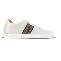 Recanati [W8] in white smooth Baltimora calf & white alligator effect calf with canvas stripe detailing