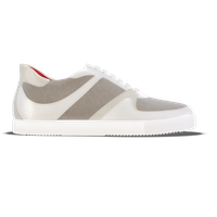 Macerata [M7] in white pebble grained calf, pearl grey smooth Baltimora calf & grey suede