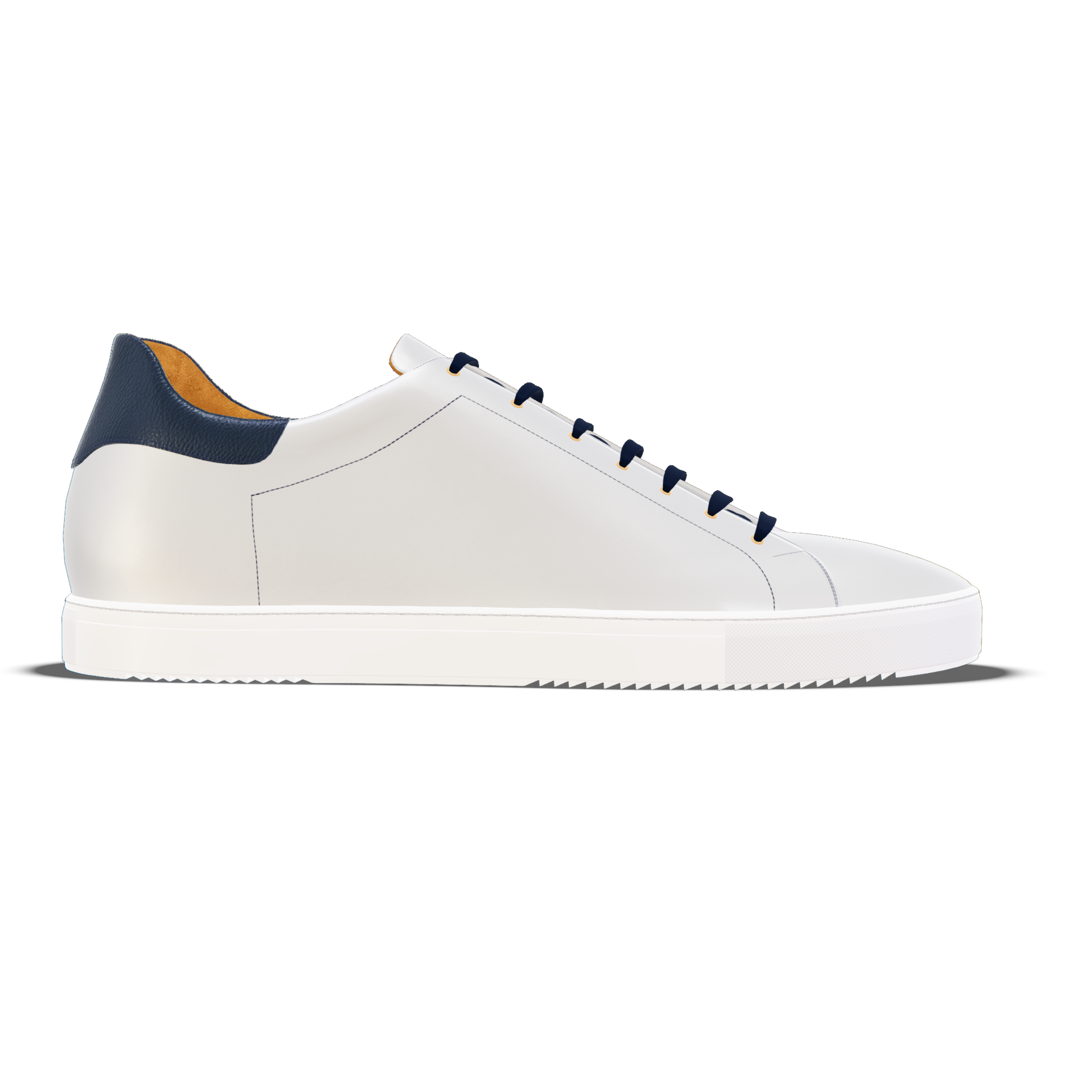 Loreto [M2] in white smooth Baltimora calf & navy blue pebble grained calf
