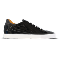 Fermo [W10] in black patent calf & black crocodile effect calf