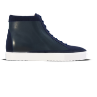 Montecosaro [M3] High-top in midnight blue suede & midnight blue smooth Baltimora calf