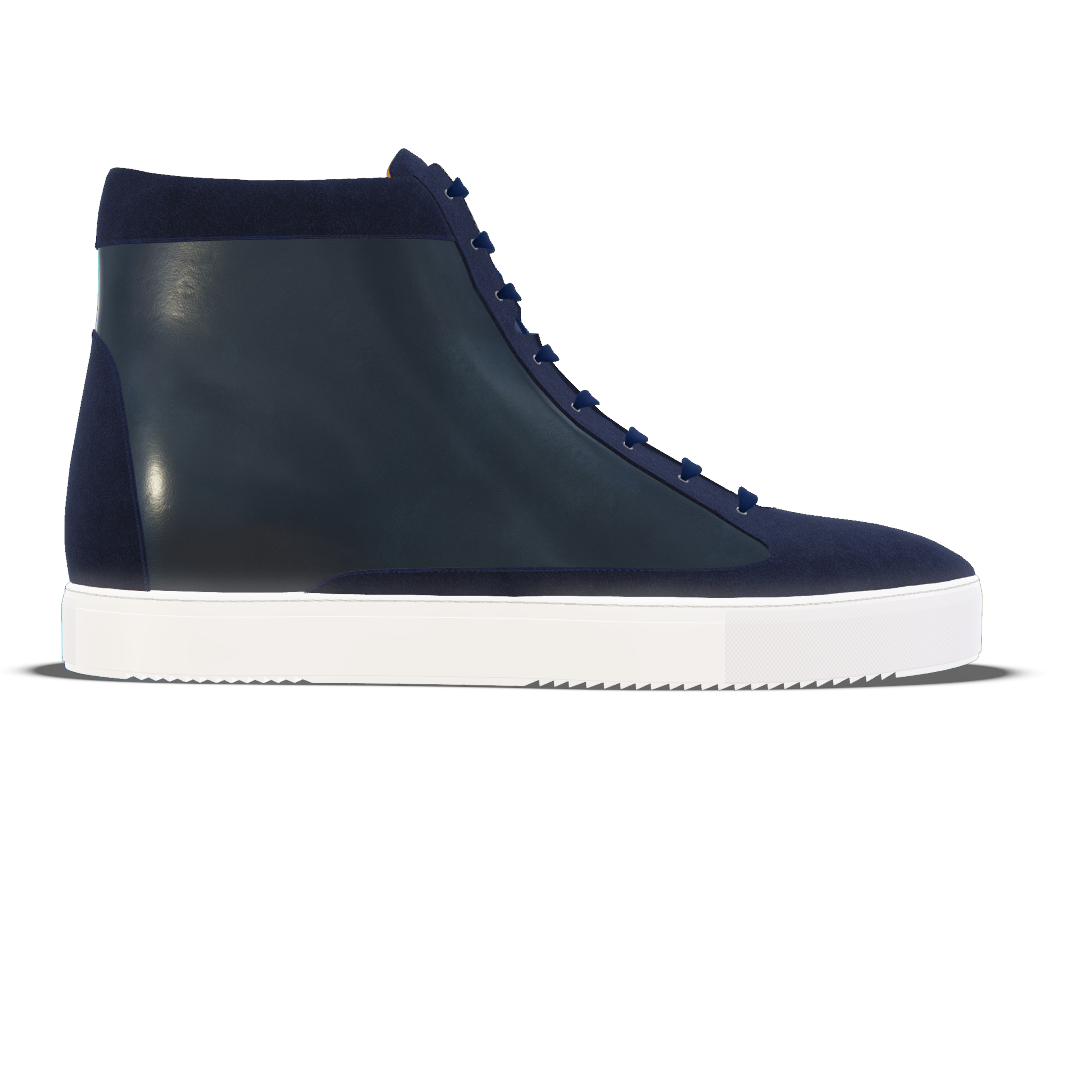 Montecosaro [M3] High-top in midnight blue suede & midnight blue smooth Baltimora calf