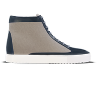 Montecosaro [M8] High-top in midnight blue smooth Baltimora calf & grey suede
