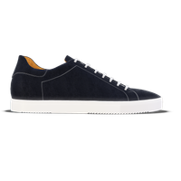 Loreto [W6] in midnight blue velvet & white pebble grained calf