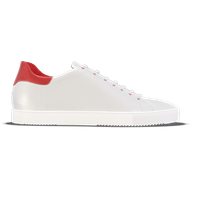 Loreto [W8] in white & rosso corsa pebble grained calf