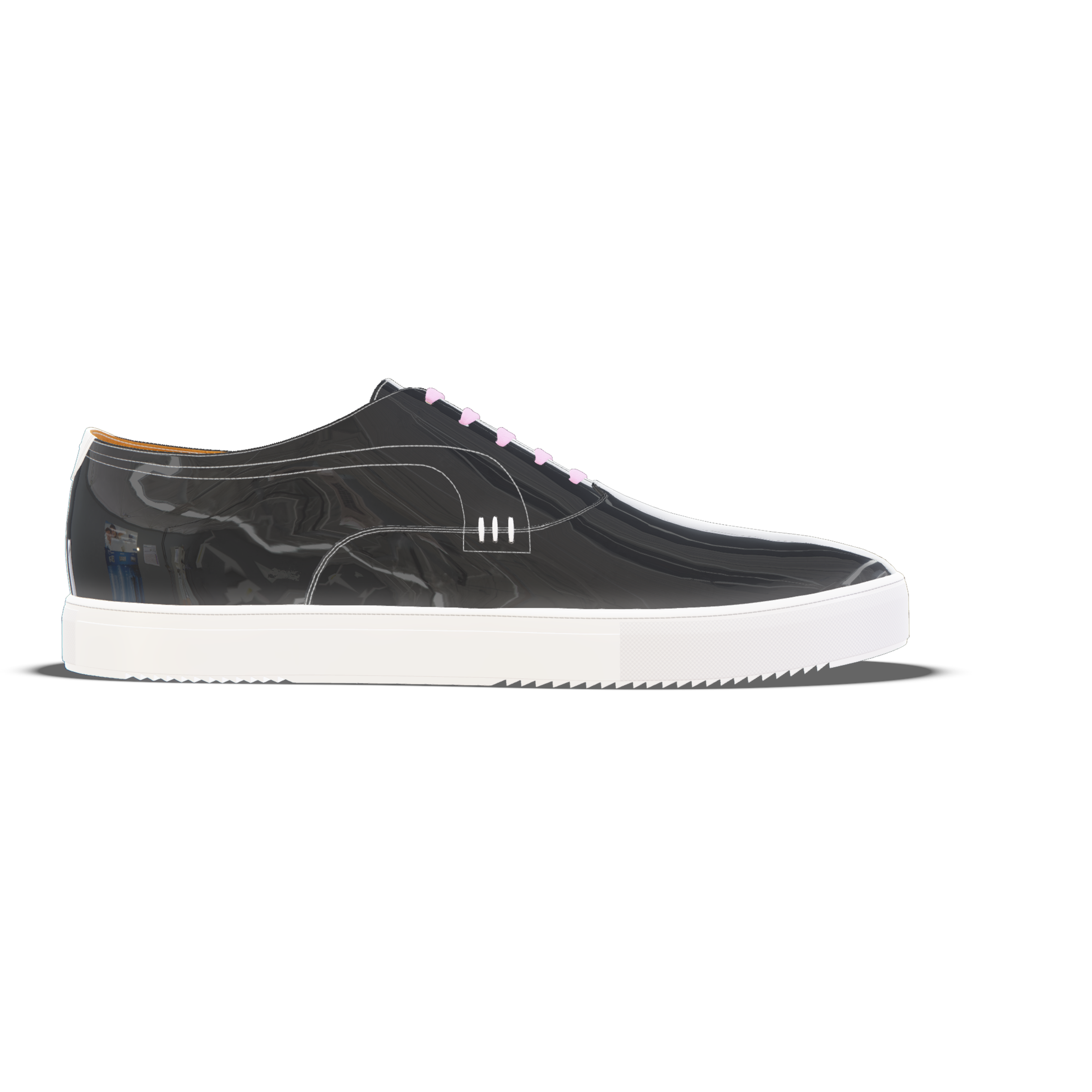 Morrovalle [W4] in graphite & white patent calf