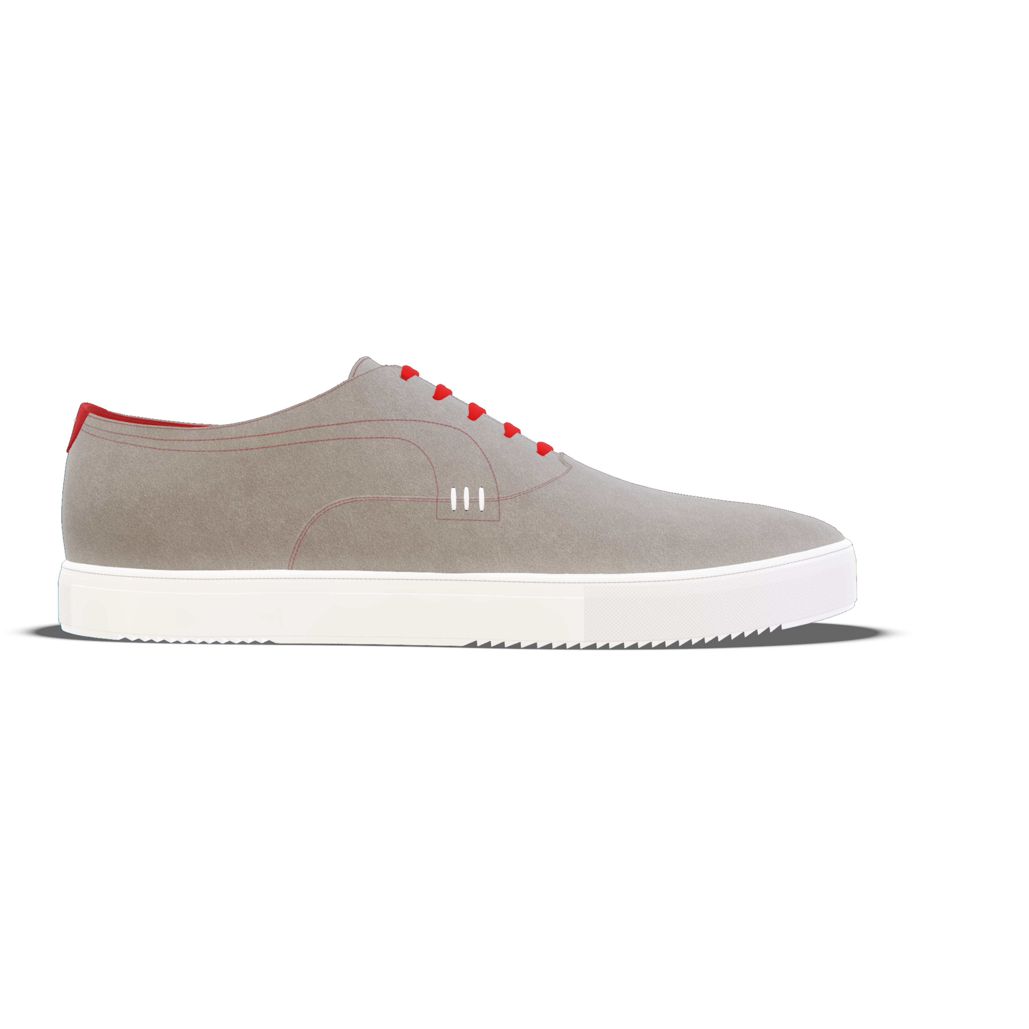 Morrovalle [W5] in grey & rosso corsa suede