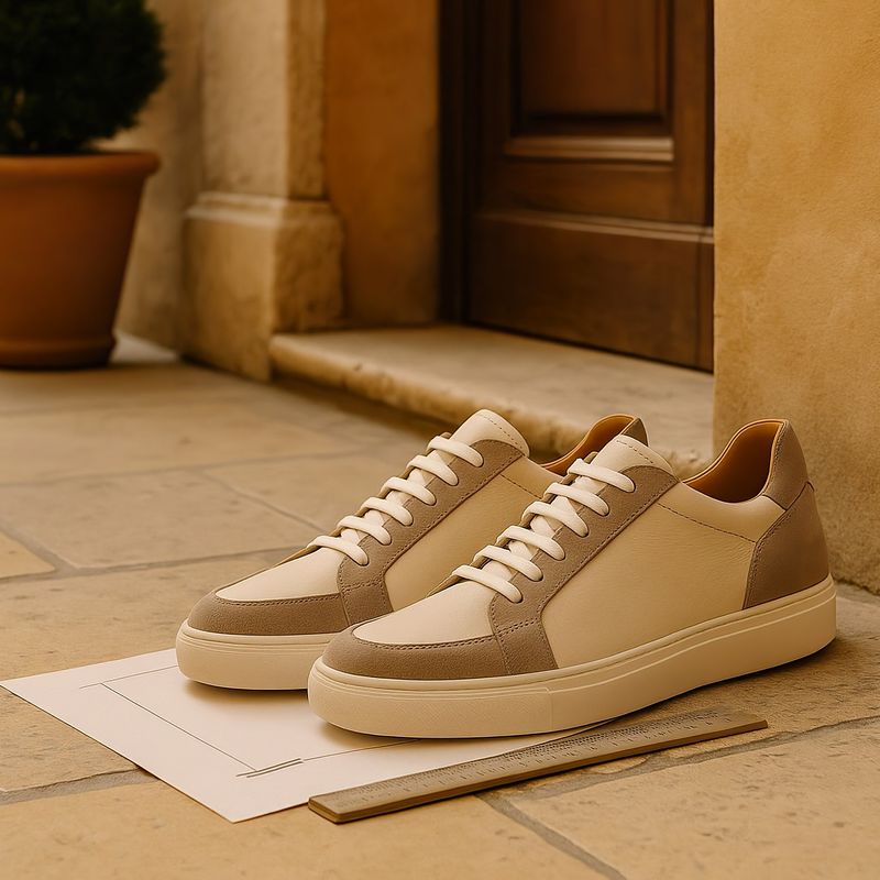 A pair of Jasperosso sneakers in an Italian setting.