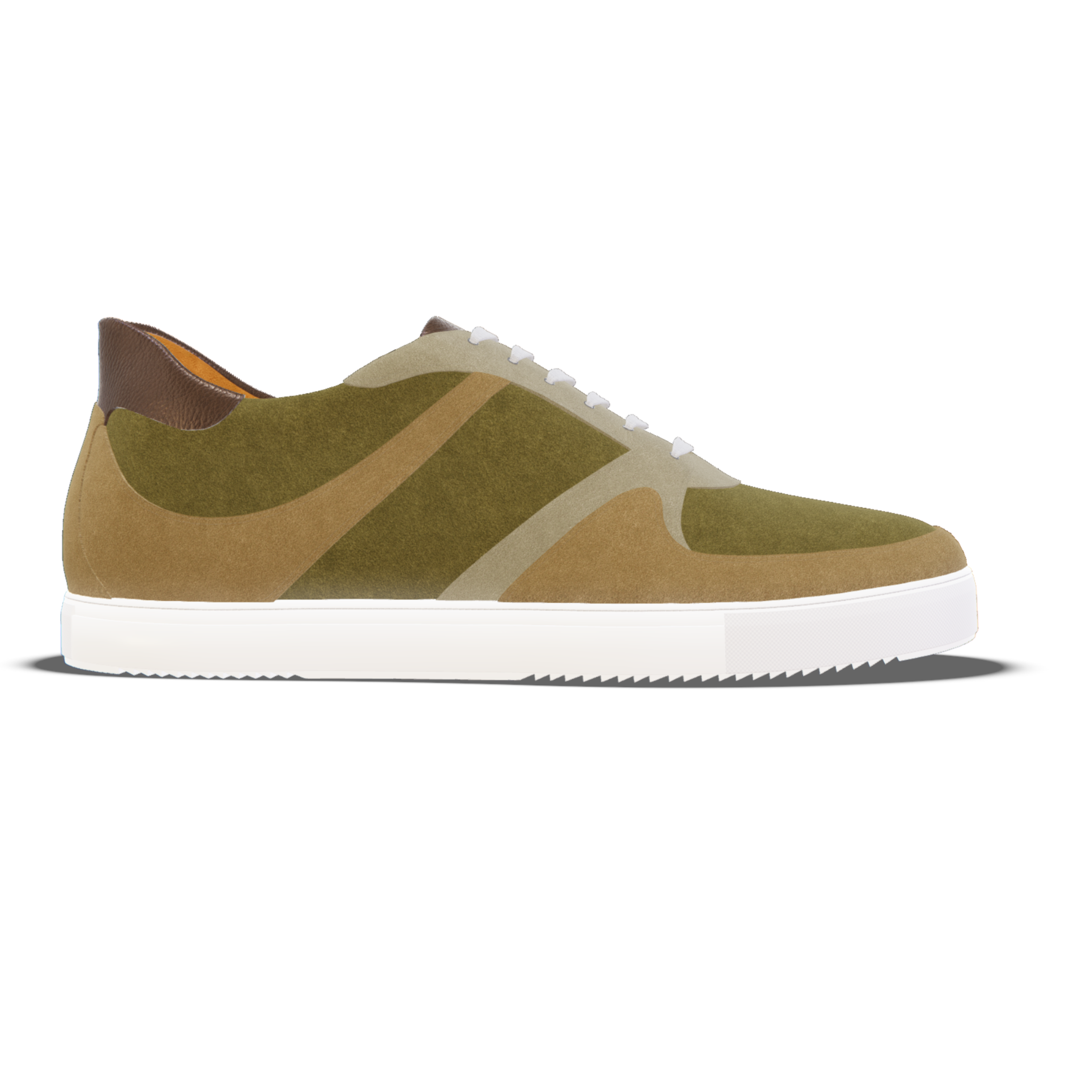 Macerata [W7] in olive green, desert & sand suede with chocolate pebble grained calf