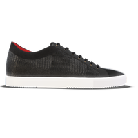 Porto [W9] in black suede, black pebble grained calf, black smooth Baltimora calf & black crocodile effect calf