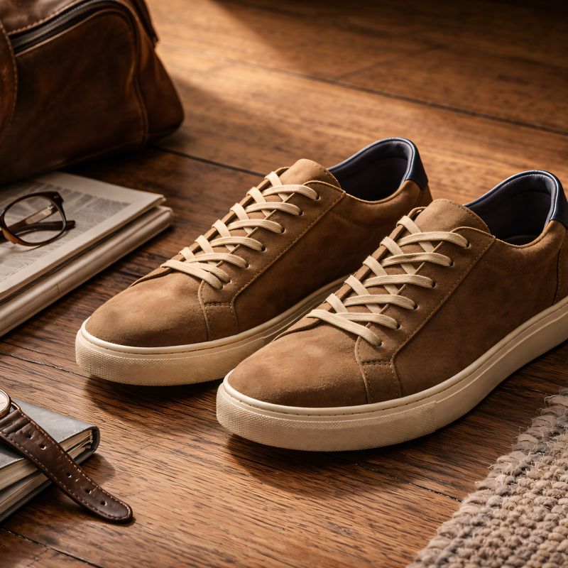 A pair of Jasperosso sneakers with leather accessories.