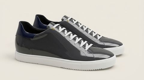 Loreto [M1] in graphite & navy blue patent calf