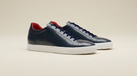Fermo [M7] in midnight blue smooth Baltimora calf & navy blue crocodile effect calf