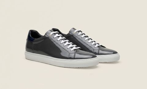 Loreto [M1] in graphite & navy blue patent calf