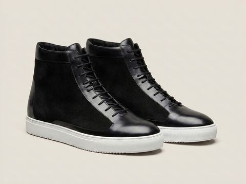 Montecosaro [M] High-top in black smooth Baltimora calf & black suede