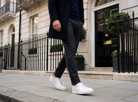 Ponzano [M] in white pebble grained calf