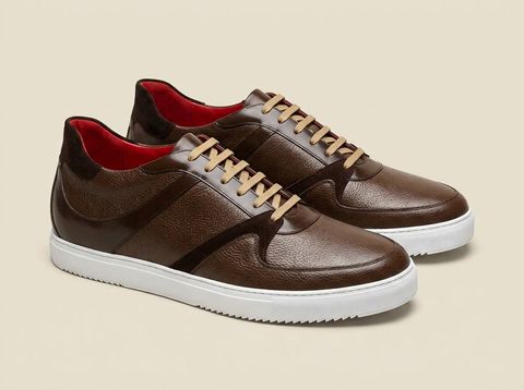 Macerata [M8] in chocolate pebble grained calf, smooth Baltimora calf & suede