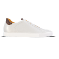 Ponzano [W2] in white pebble grained calf & chocolate exotic effect calf