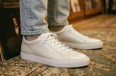 Porto [M] in white pebble grained calf