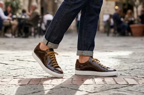 Loreto [M4] in chocolate smooth Baltimora calf & walnut suede
